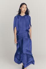 ZARA ПЛАТЬЕ СО СБОРКАМИ И ПОЯСОМ — ZW COLLECTION, СИНИЙ ЭЛЕКТРИК