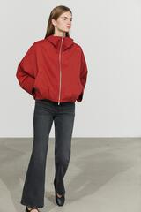 Massimo Dutti Бомбер со сборкой из хлопка, темно-розовый