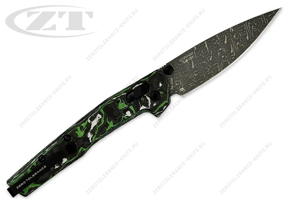 Нож Zero Tolerance Green White CF Vegas Forge Damascus 0117VFWG - фотография 