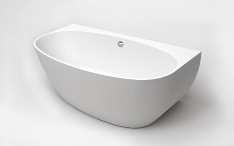 BelBagno BB83-1500-W0 Пристенная акриловая ванна в комплекте со сливом (донным клапаном), цвет: белый