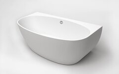 BelBagno BB83-1500-W0 Пристенная акриловая ванна в комплекте со сливом (донным клапаном), цвет: белый фото