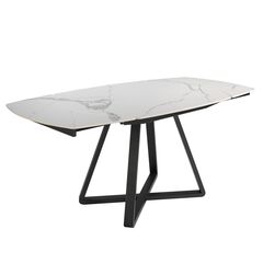 Обеденный стол D2055BB /1096 из керамики и черной стали