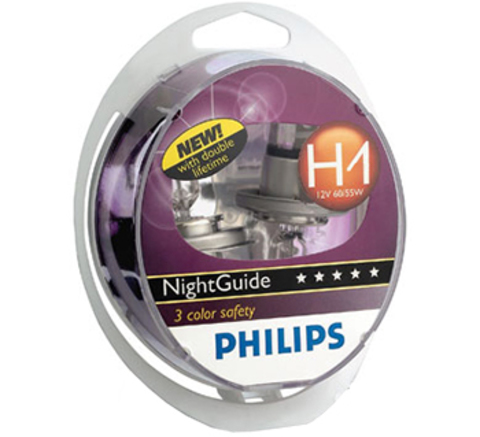 Галогенные лампы Philips H1 NightGuide DoubleLife (три спектра) (2шт.) Галогенные лампы Philips H1 NightGuide DoubleLife (три спектра) (2шт.)