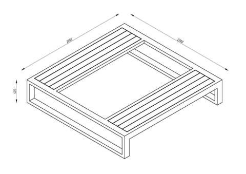 Bench CITY with lights / quadrangular