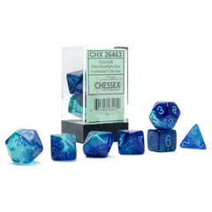 Chessex 7-dice set Gemini Blue-Blue/Light Blue Luminary