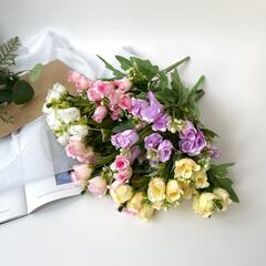 №2 Розы искусственные Мини, цвет МИКС, 12-15 голов, 30 см, набор 2 букета.
