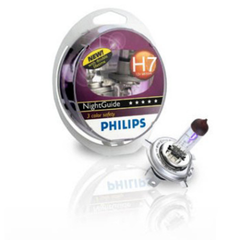 Галогенные лампы Philips H7 R NightGuide DoubleLife (три спектра) (2шт.) Галогенные лампы Philips H7 R NightGuide DoubleLife (три спектра) (2шт.)