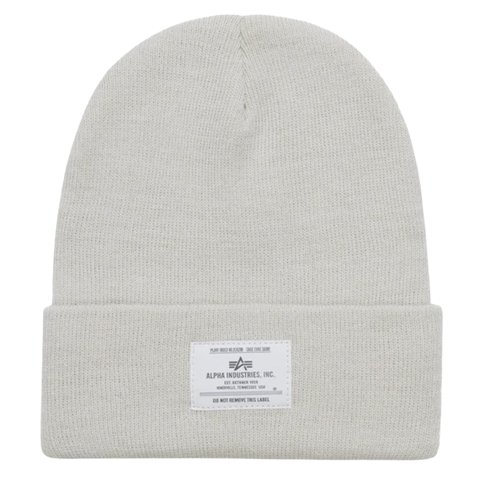 Шапка Alpha Industries Essential Beanie Dune White (Бело-серый)