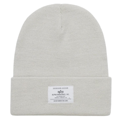 Шапка Alpha Industries Essential Beanie Dune White (Бело-серый)