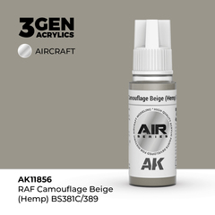 Акриловая краска AK Interactive Camouflage Beige (Hemp) BS381C/389 3GEN AIR, 18мл