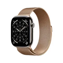 Умные часы Apple Watch Series 11 GPS + Cellular, 46mm, Natural Titanium Case with Gold Milanese Loop