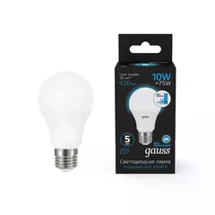 Лампа Gauss LED A60 10W 920lm 6500K Е27 шаг. диммирование 102502310-S
