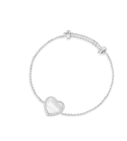 AB3577 - Браслет ETERNELLE из серебра с подвеской сердце(малое) из перламутра APM MONACO