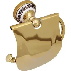 Fixsen Bogema Gold FX-78510G Держатель туалетной бумаги с крышкой, цвет: золото, белый фото