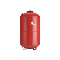 Бак расширительный для отопления WESTER WRV объём 150л, DN 25, PN 5, вертикальный, резьбовое-НР, G-1'', с опорами, красный, Россия