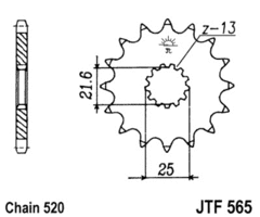 Звезда передняя JTF565.15 для ER-6, EX650