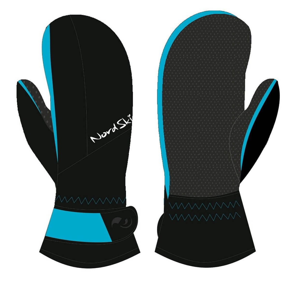 Nordski Arctic Membrane женские варежки black/aquamarine - 2