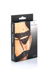 Эротический комплект Erolanta Lingerie Collection: (пояс для чулок и трусики кружевные, черные (50-52)