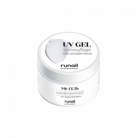 RuNail Камуфлирующий УФ-гель (цвет: фарфоровый френч), 30 г