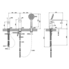 Gessi Emporio Via manzoni 38634#149 Смеситель для ванны на 3 отверстия с переключателем, изливом и шлангом 1,50м, цвет: Finox Brushed Nickel