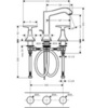 Hansgrohe Metropol Classic 31307090 Смеситель для раковины двухвентильный на 3 отверстия с донным клапаном