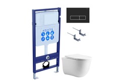 Aquatek SET Aquatek КЛАССИК cm-064 4в1 Set Aquatek КЛАССИК cm (рама Aquatek Standard INS-0000012 с звукоиз.прокладкой+крепеж KKI-0000002+кнопкаKDI-0000064+унитаз КЛАССИК AQ1112-00 с крышкой фото