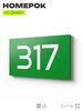 Номер на дверь 317, табличка на дверь для офиса, квартиры, кабинета, аудитории, склада, зеленая 120х70 мм, Айдентика Технолоджи