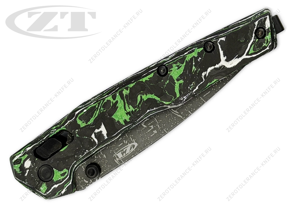 Нож Zero Tolerance Green White CF Vegas Forge Damascus 0117VFWG - фотография 