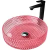 Abber Glass AK2301R Раковина накладная стеклянная, цвет: розовый