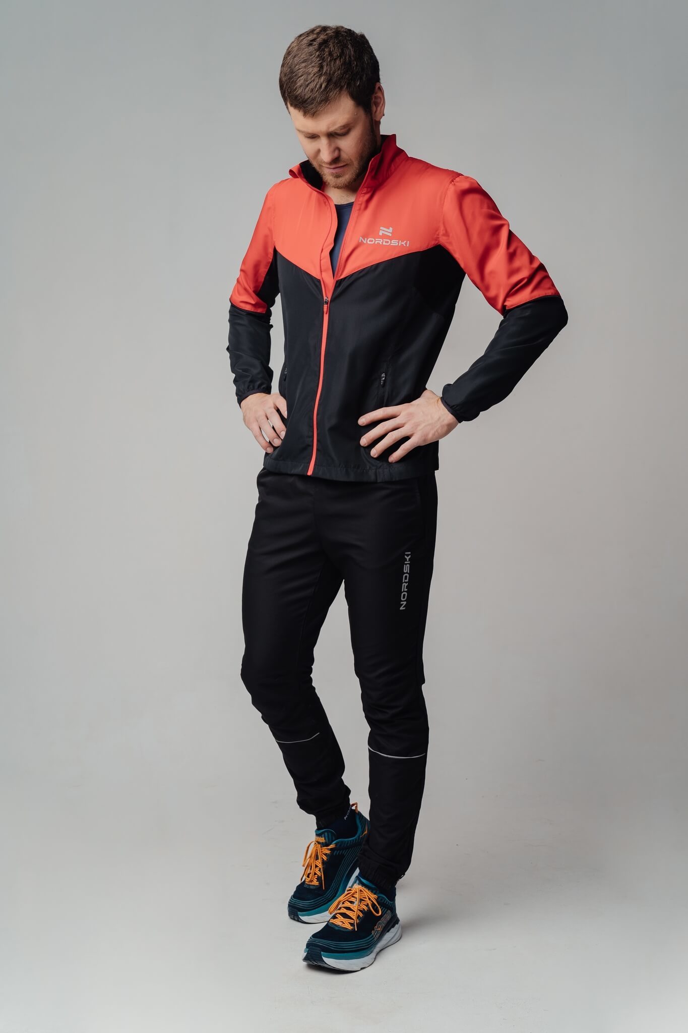 Nordski Sport костюм для бега мужской red-black