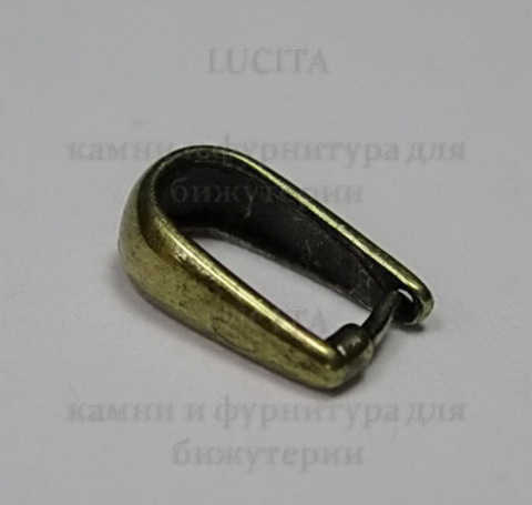 Держатель кулона - простая петелька 10х6 мм (цвет - античная бронза) ()