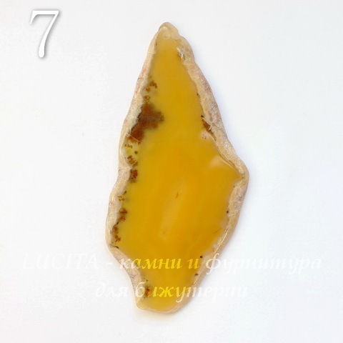 Подвеска Срез Агата (тониров), цвет - апельсиновый джем, 62-101 мм (№7 (94х45 мм))