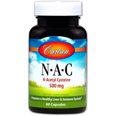 Carlson Labs, N·A·C, N-ацетилцистеин, 500 мг, 60 капсул