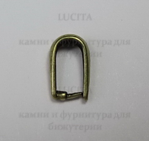 Держатель кулона - простая петелька 10х6 мм (цвет - античная бронза) ()