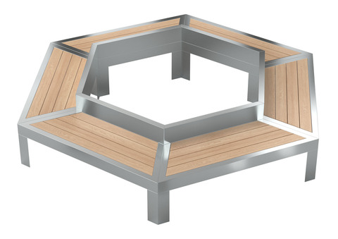 Bench CITY with lights / hexagonal