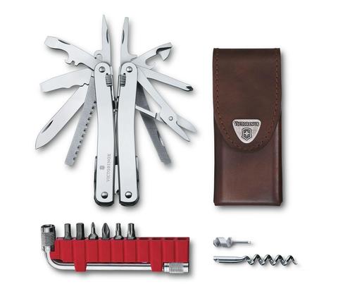 Мультитул Victorinox SwissTool Spirit X Plus, 105 mm, 35 функций, кожаный чехол (3.0235.L)