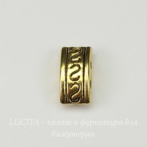 Разделитель на 2 нити 10х5х4 мм (цвет - античное золото)