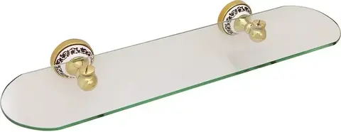 Fixsen Bogema Gold FX-78503G Полка стеклянная, цвет: золото, белый
