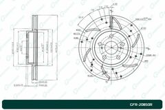 Диск тормозной перфорированный вентилируемый G-brake GFR-20850R правый