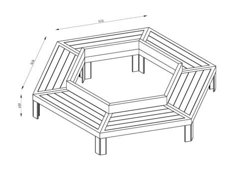 Bench CITY with lights / hexagonal