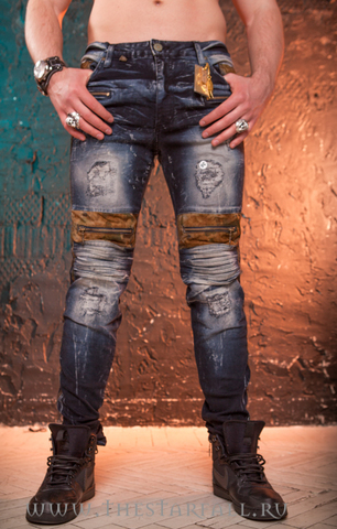 Robin's Jean | Джинсы мужские Motard R50581 перед
