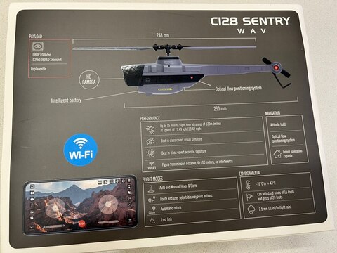 Радиоуправляемый дрон-разведчик C128 SENTRY WAV с тремя акб в комплекте