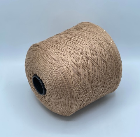 Бобинная пряжа, Merino Pailletes, 450м, 80% Меринос, 20% Полиэстер(пайетка), Бежевый+пайетка. 39448