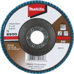 Лепестковый шлифовальный диск 125x22,23 мм Makita D-63781