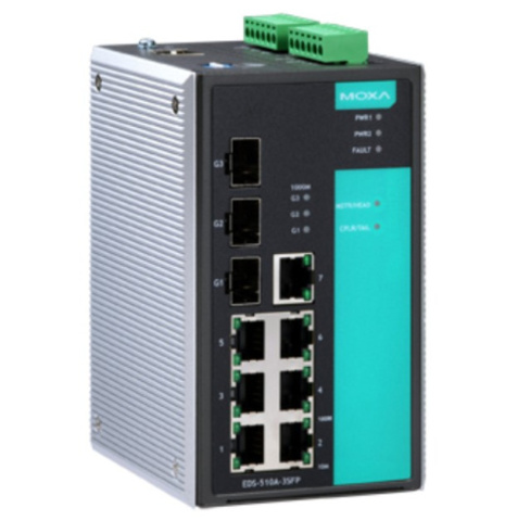 Коммутатор управляемый MOXA EDS-510A-3SFP-T