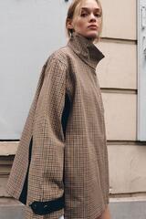 ZARA КОРОТКАЯ ПАРКА В КЛЕТКУ — ZW COLLECTION, КОРИЧНЕВЫЙ/ЭКРЮ
