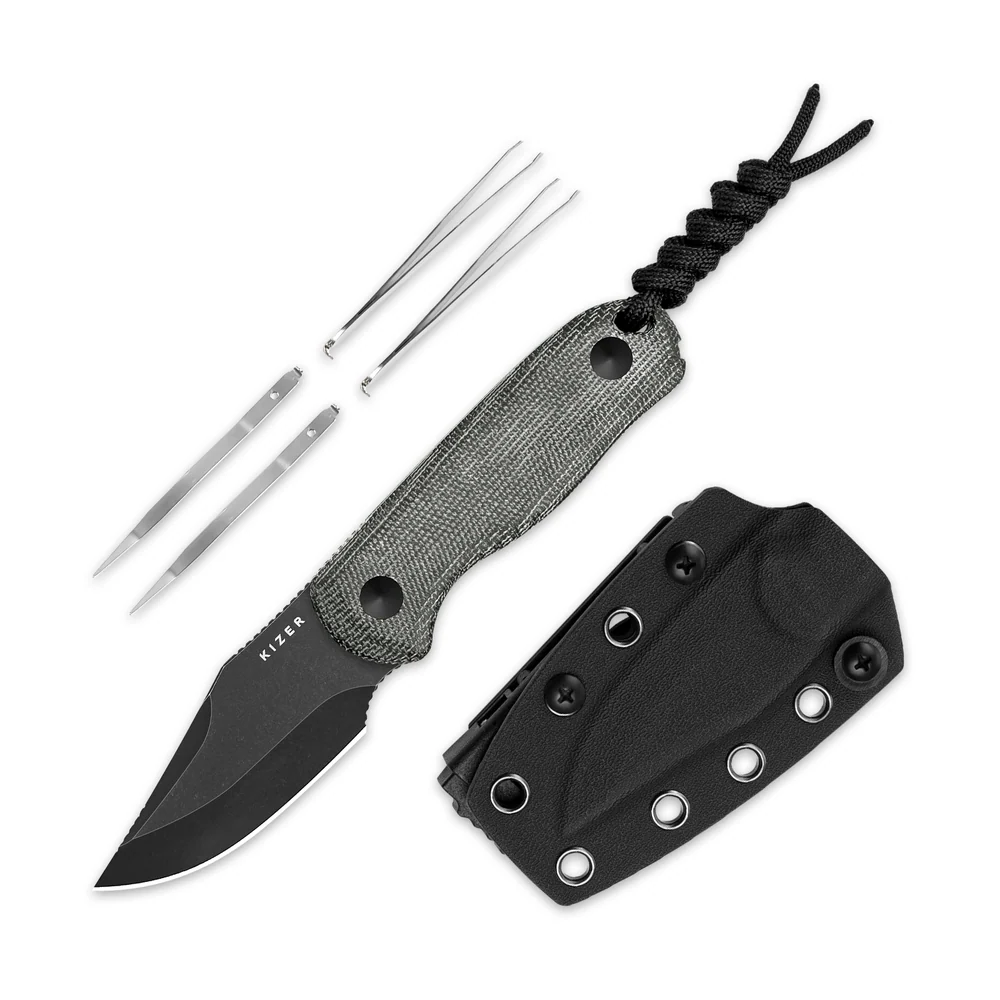 Туристический нож Kizer Drop Bear fixed, сталь AEB-L, рукоять микарта