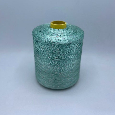 Sequin yarn(пр.Италия), 600/100гр. 100% Полиамид (пайетка), цвет-Мятный арт.25091