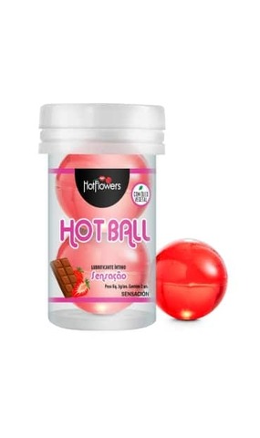 Ср.годн.01.26.Гель AROMATIC HOT BALL на масляной основе в виде двух шариков с ароматом клубники