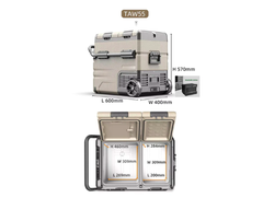 Компрессорный автохолодильник Alpicool ETAW55 (Двухкамерный, 12V/24V/220V, 55л)